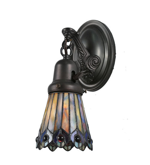 Meyda Tiffany Tiffany Jeweled Peacock 106004 Wall Light - Craftsman Brown