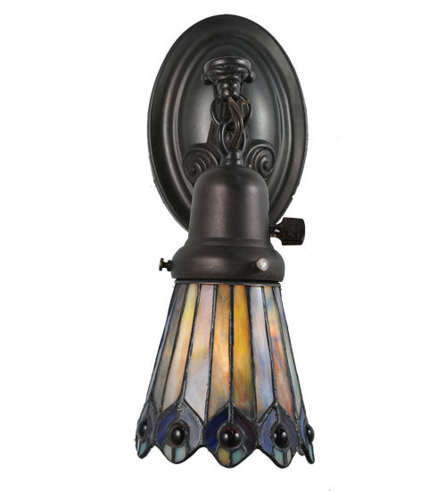 Meyda Tiffany Tiffany Jeweled Peacock 106004 Wall Light - Craftsman Brown