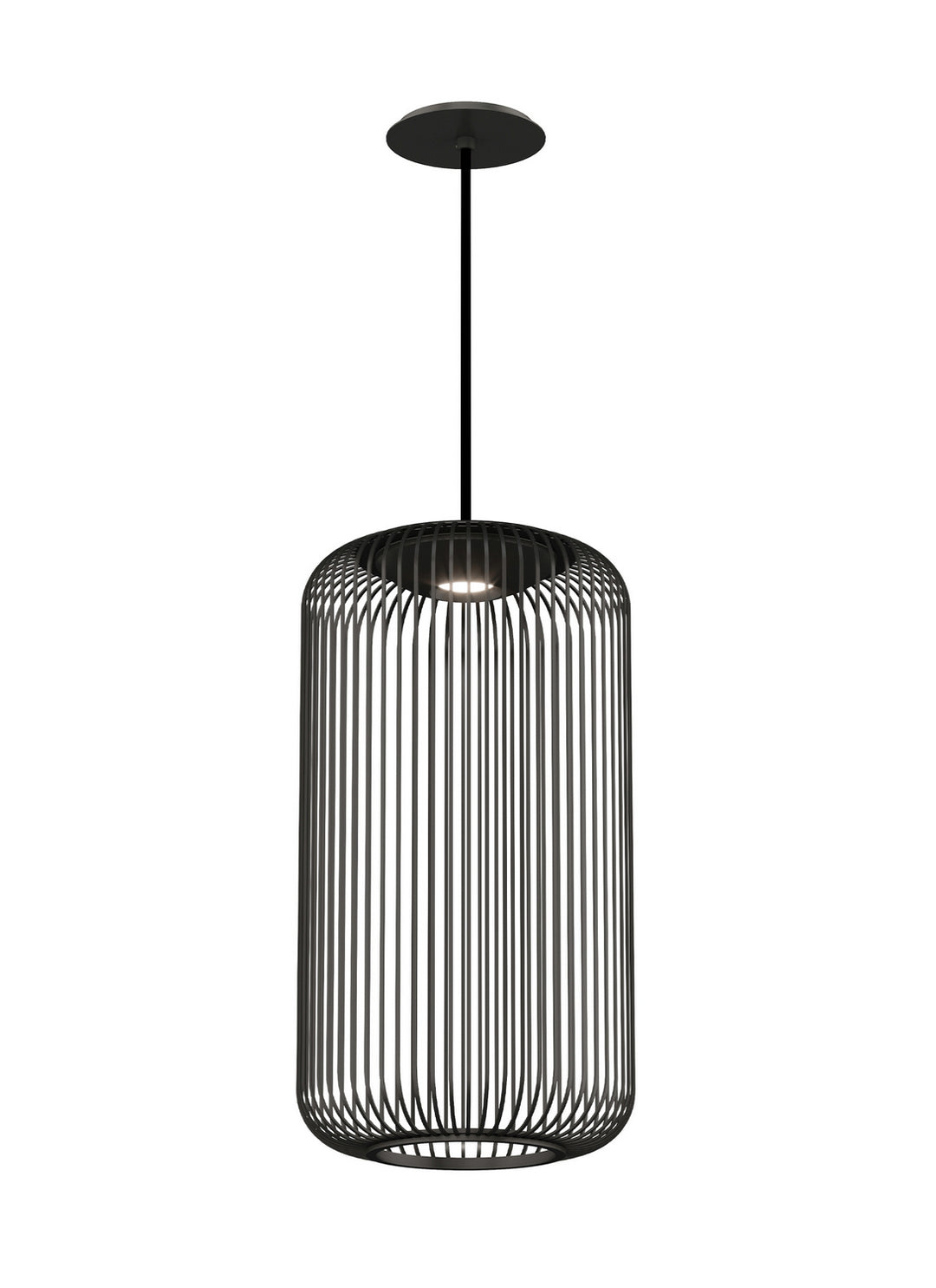 Visual Comfort Modern Kai 700TDKAI1B-LED930 Pendant Light - Nightshade Black