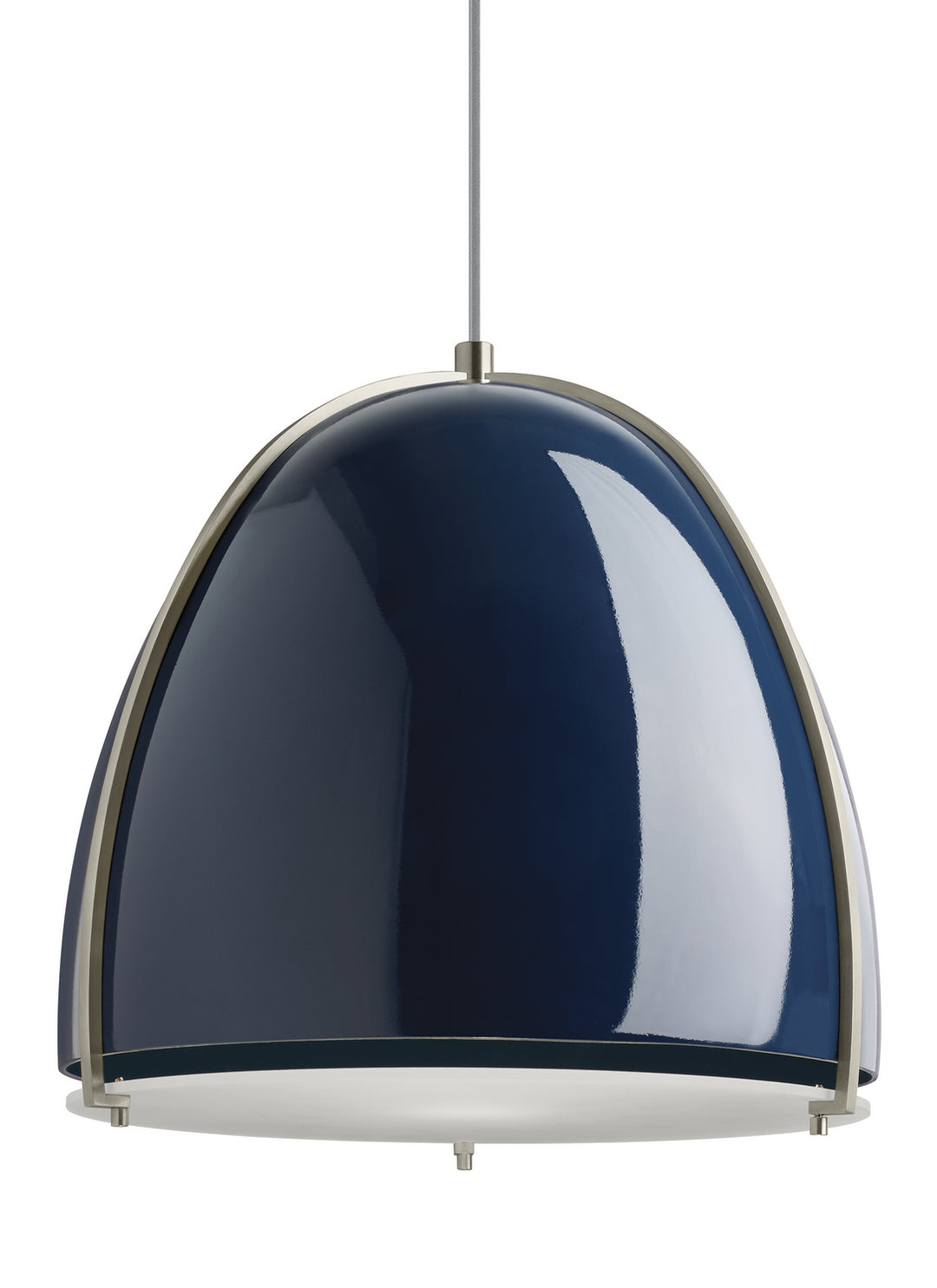Visual Comfort Modern Paravo 700TDPRVPUS Pendant Light - Blue/Satin Nickel