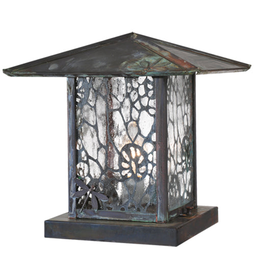 Meyda Tiffany Lighting 106157 Seneca One Light Pier Mount Outdoor Copper/Antique/Verde