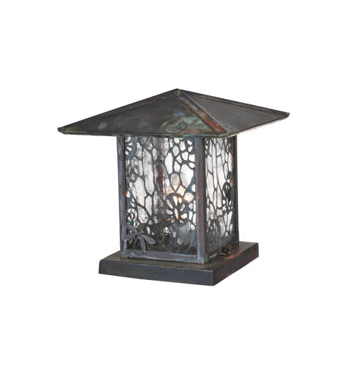 Meyda Tiffany Lighting 106157 Seneca One Light Pier Mount Outdoor Copper/Antique/Verde