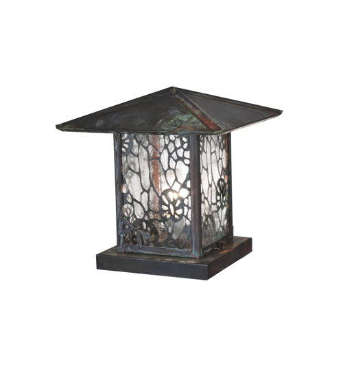 Meyda Tiffany Lighting 106157 Seneca One Light Pier Mount Outdoor Copper/Antique/Verde
