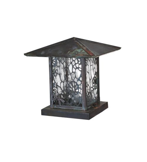 Meyda Tiffany Lighting 106157 Seneca One Light Pier Mount Outdoor Copper/Antique/Verde