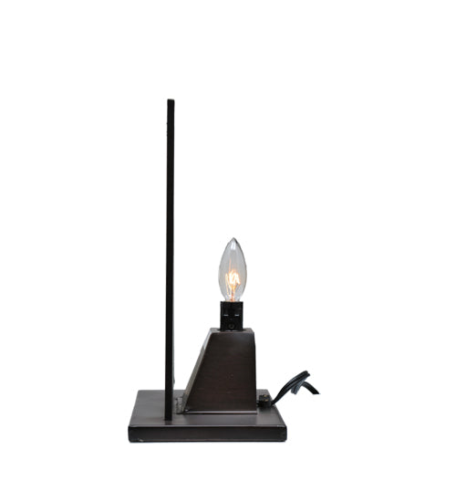 Meyda Tiffany Lighting 106244 Witch On Broom Mini Tabletop Window Lamp Bronze / Dark