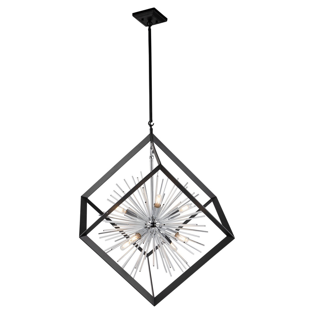 Artcraft Sunburst AC11440CH Pendant Light - Matte Black & Chrome