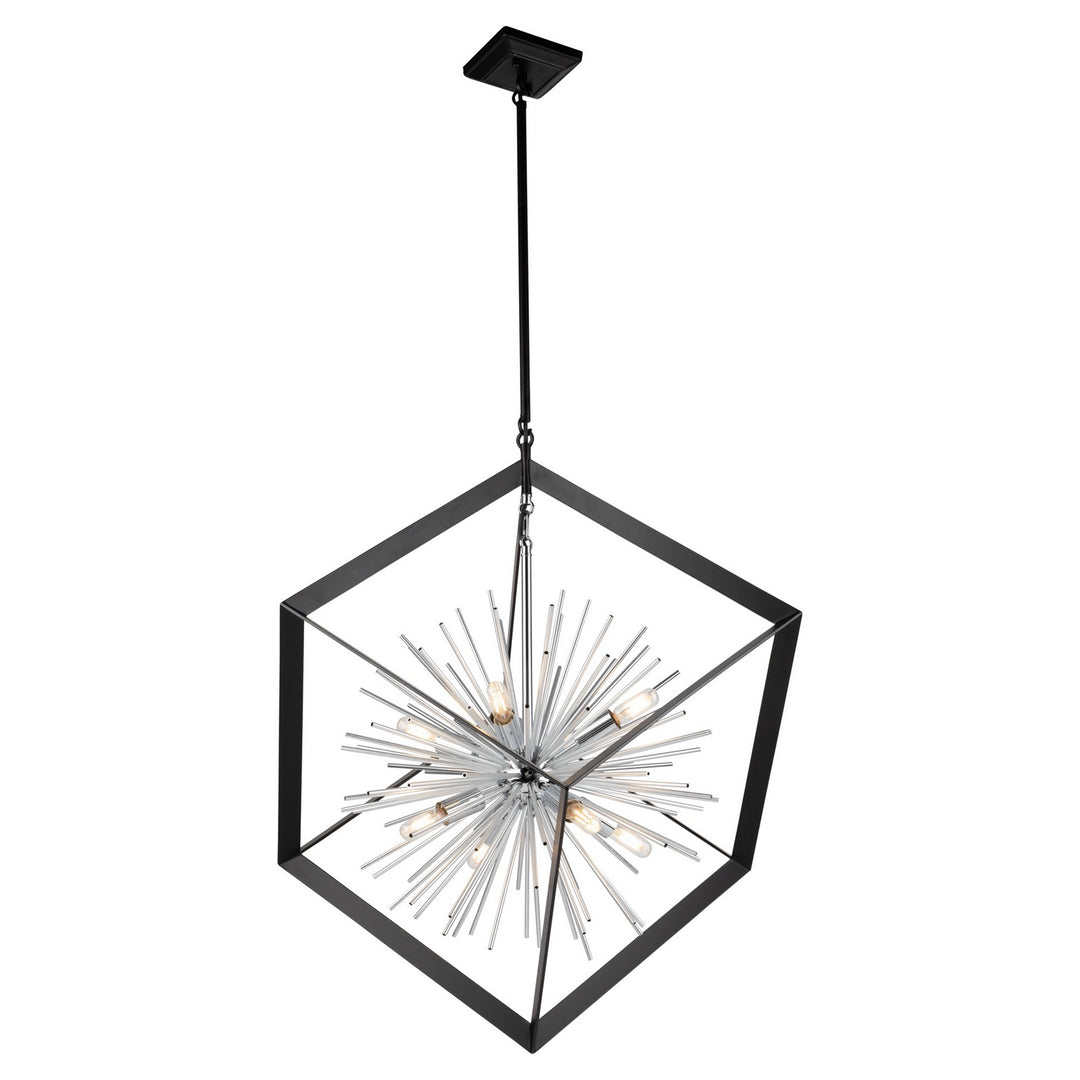 Artcraft Sunburst AC11440CH Pendant Light - Matte Black & Chrome