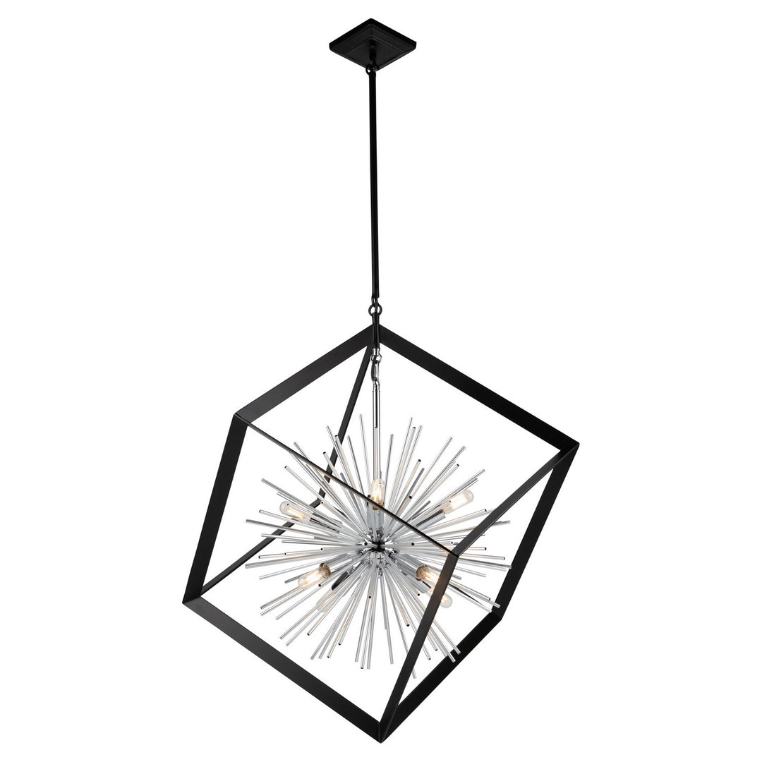 Artcraft Sunburst AC11440CH Pendant Light - Matte Black & Chrome