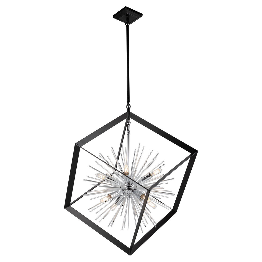 Artcraft Sunburst AC11440CH Pendant Light - Matte Black & Chrome