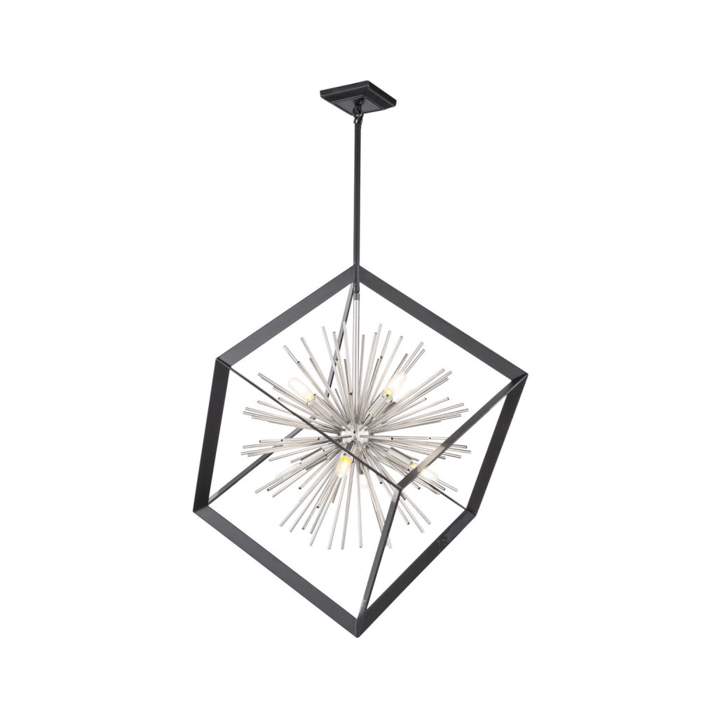 Artcraft Sunburst AC11440CH Pendant Light - Matte Black & Chrome