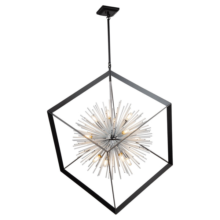 Artcraft Sunburst AC11441CH Pendant Light - Matte Black & Chrome