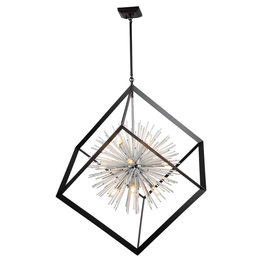 Artcraft Sunburst AC11441CH Pendant Light - Matte Black & Chrome