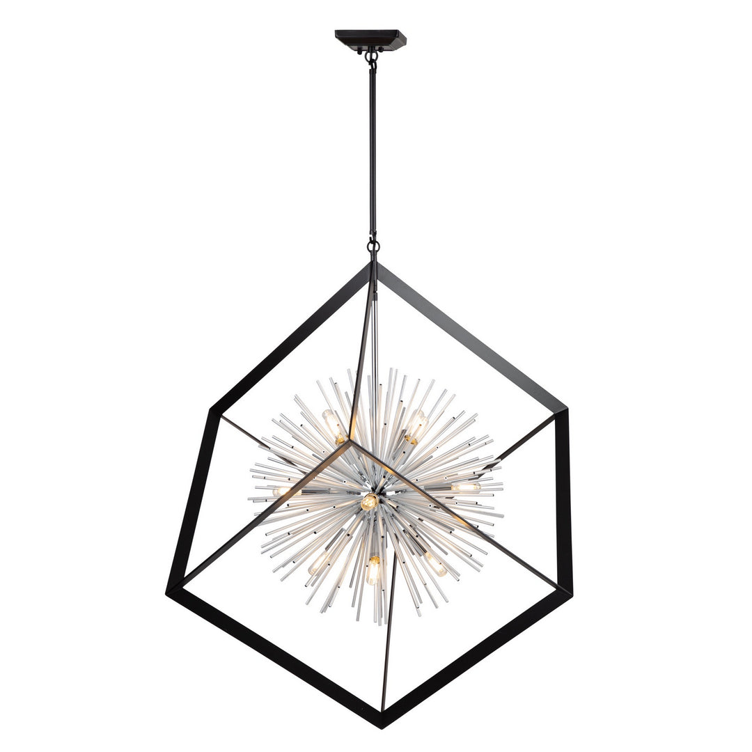 Artcraft Sunburst AC11441CH Pendant Light - Matte Black & Chrome