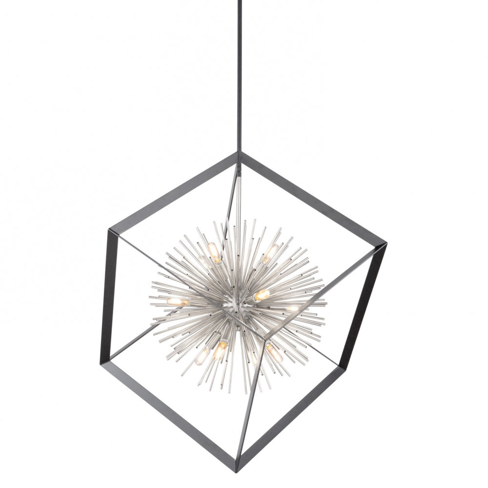 Artcraft Sunburst AC11441CH Pendant Light - Matte Black & Chrome