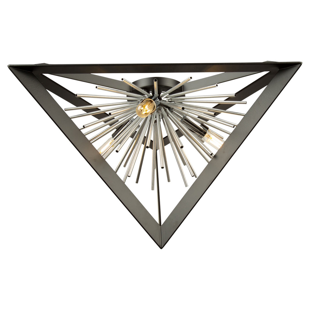 Artcraft Sunburst AC11442CH Ceiling Light - Matte Black & Chrome