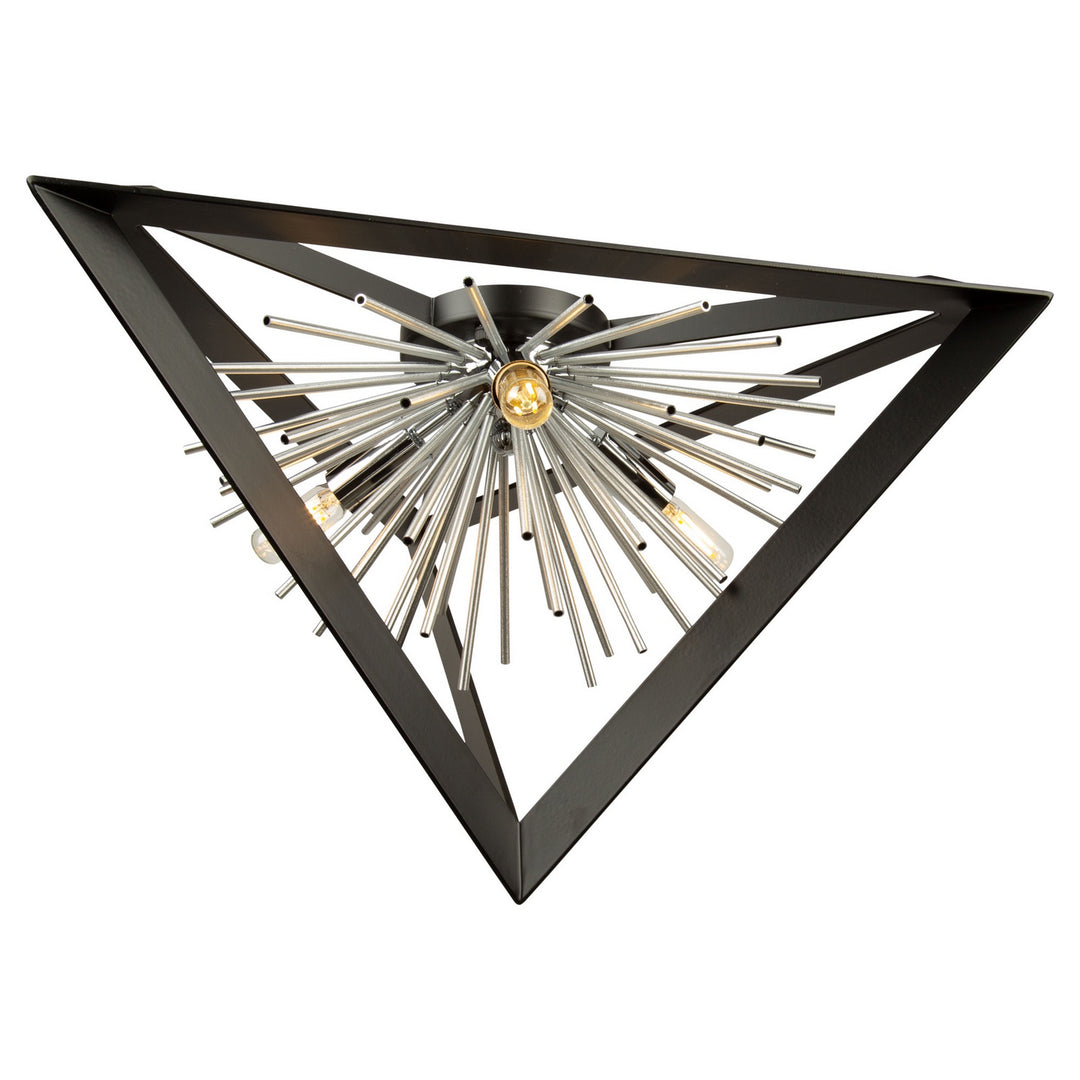 Artcraft Sunburst AC11442CH Ceiling Light - Matte Black & Chrome