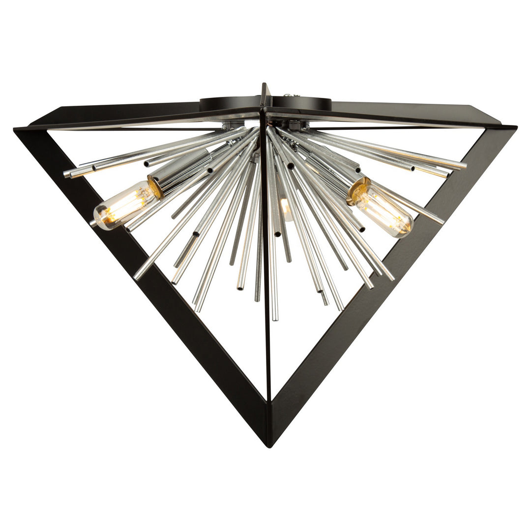 Artcraft Sunburst AC11442CH Ceiling Light - Matte Black & Chrome