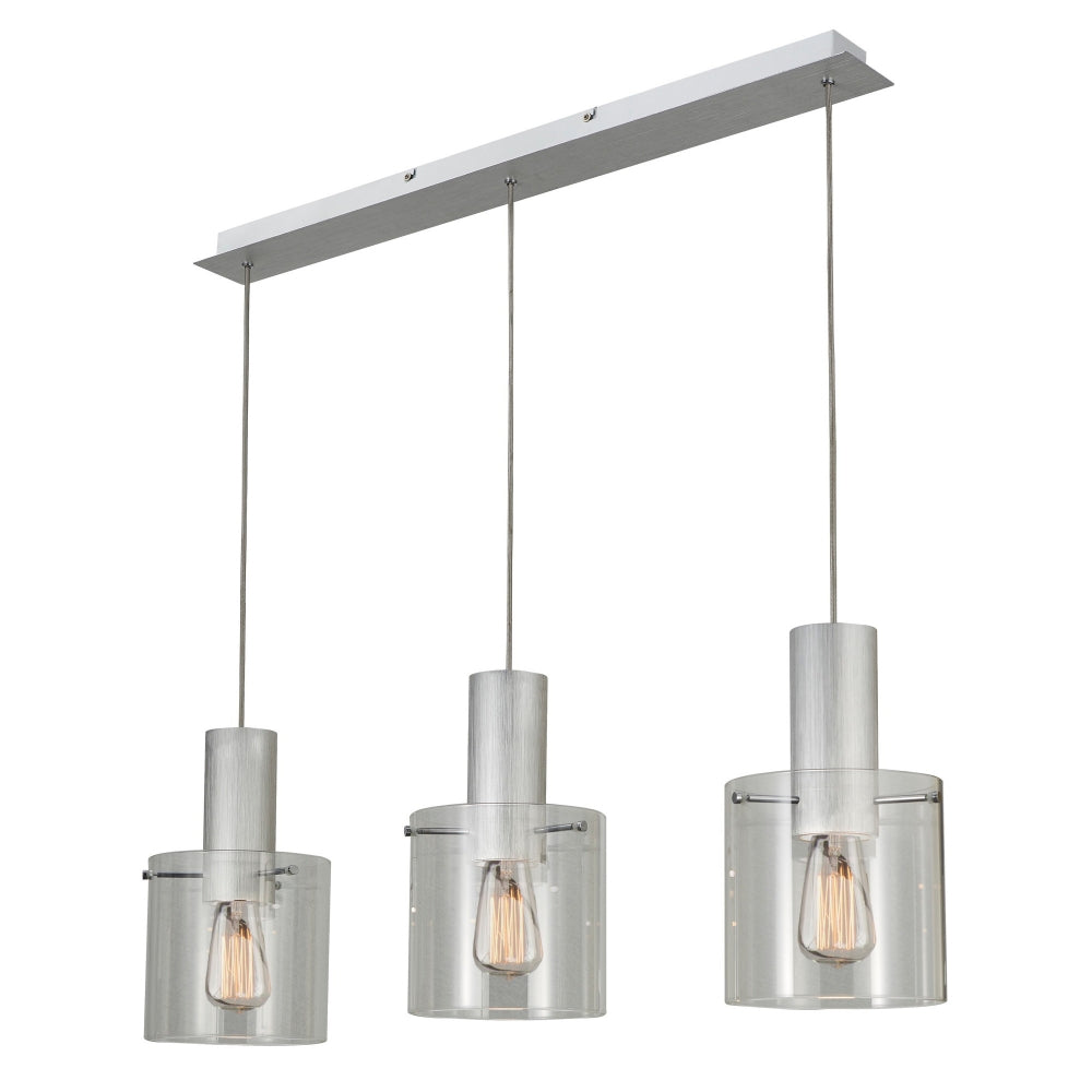 Artcraft Henley AC11522CL Pendant Light - Brushed Aluminum & Clear Glass