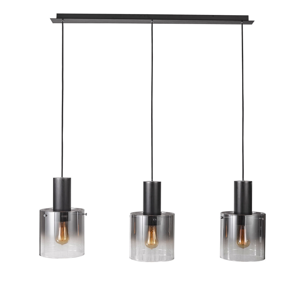 Artcraft Henley AC11522SM Pendant Light - Satin Black & Smoke Glass