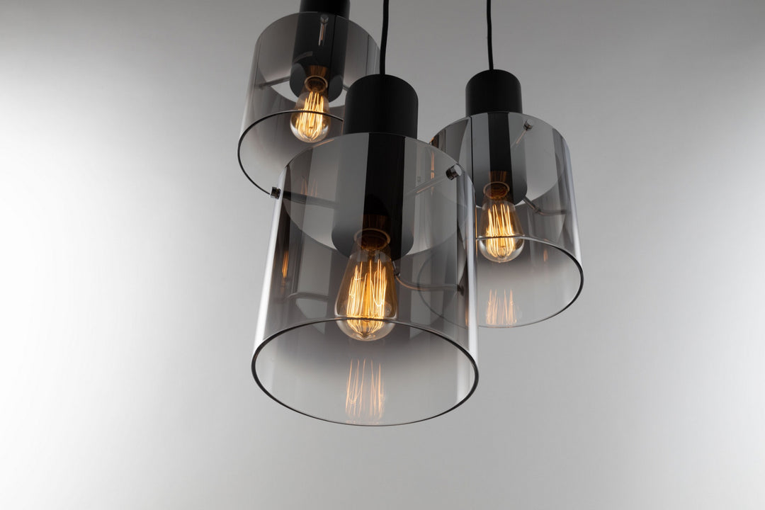 Artcraft Henley AC11523SM Pendant Light - Satin Black & Smoke Glass