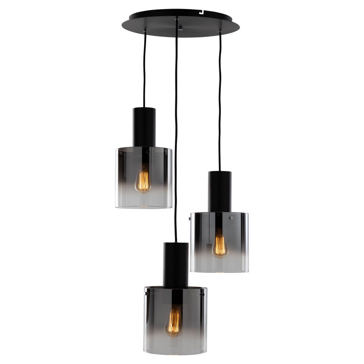 Artcraft Henley AC11523SM Pendant Light - Satin Black & Smoke Glass