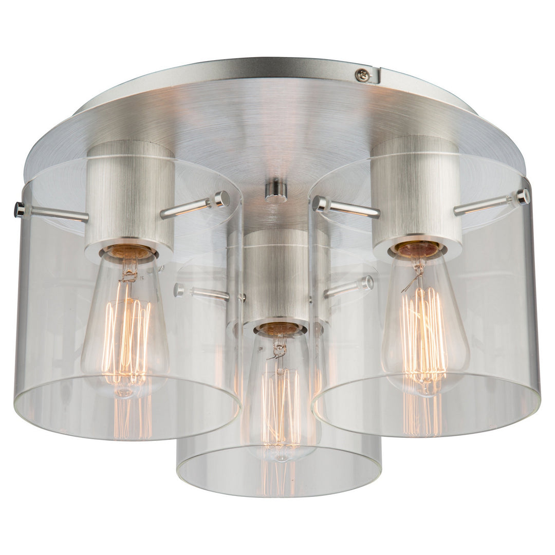 Artcraft Henley AC11524CL Ceiling Light - Brushed Aluminum & Clear Glass