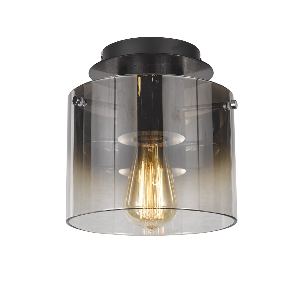 Artcraft Henley AC11525SM Ceiling Light - Satin Black & Smoke Glass