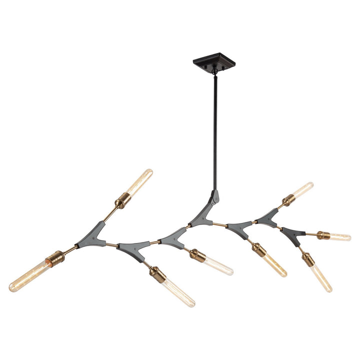 Artcraft Filiali AC11538 Chandelier Light - Black & Harvest Brass