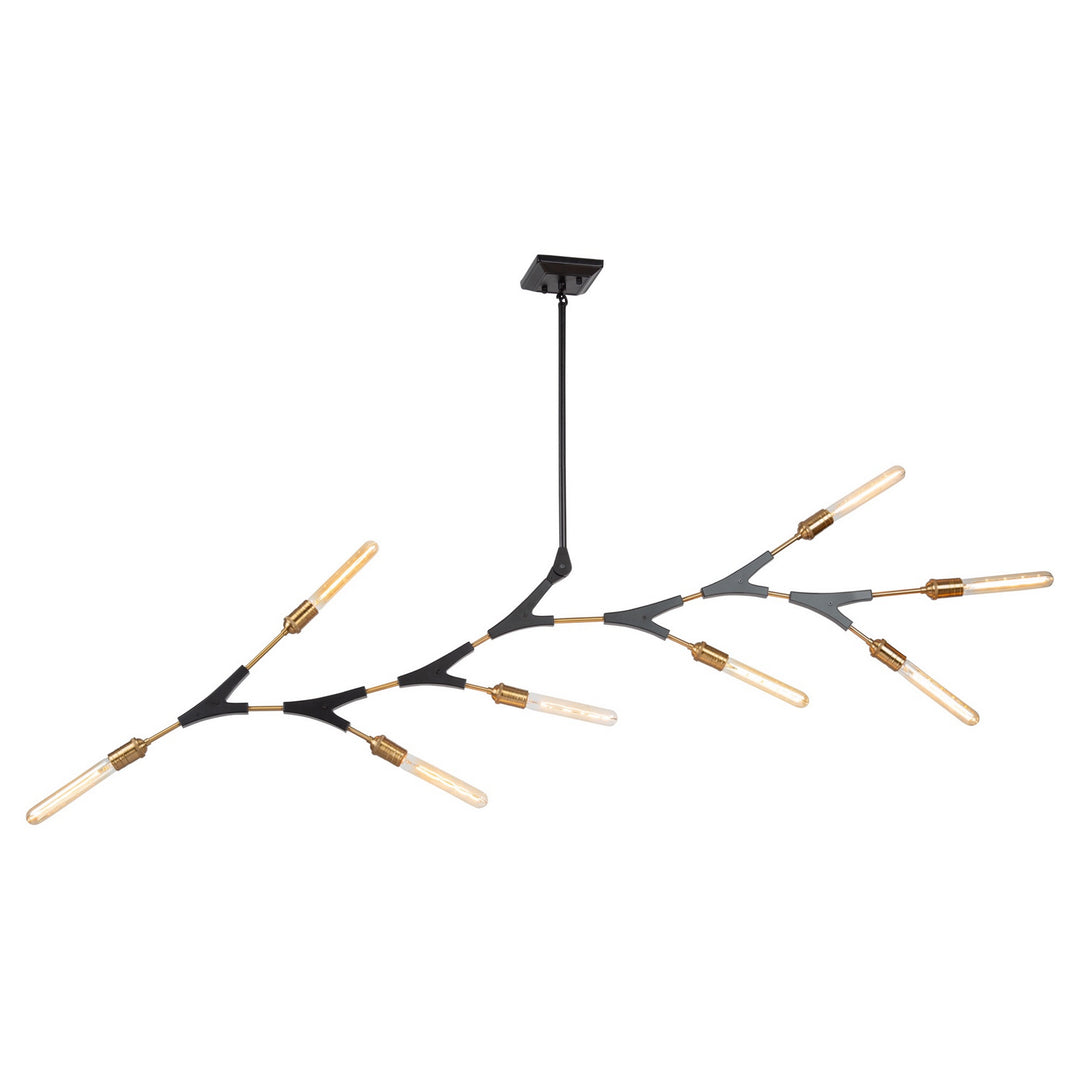 Artcraft Filiali AC11538 Chandelier Light - Black & Harvest Brass