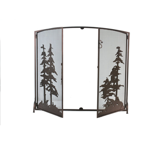 Meyda Tiffany Lighting 106333 Tall Pines Fireplace Screen Home Decor Bronze / Dark