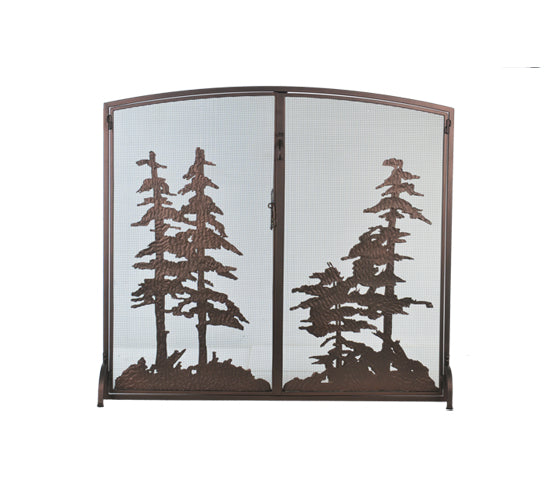 Meyda Tiffany Lighting 106333 Tall Pines Fireplace Screen Home Decor Bronze / Dark
