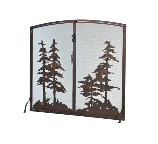 Meyda Tiffany Lighting 106333 Tall Pines Fireplace Screen Home Decor Bronze / Dark