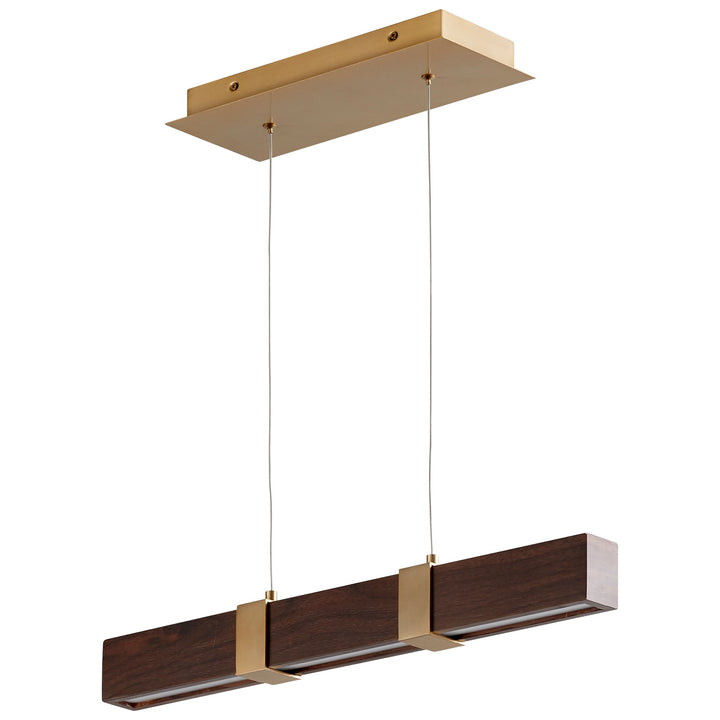 Oxygen Decca 3-24-2440 Pendant Light - Aged Brass W/ Walnut