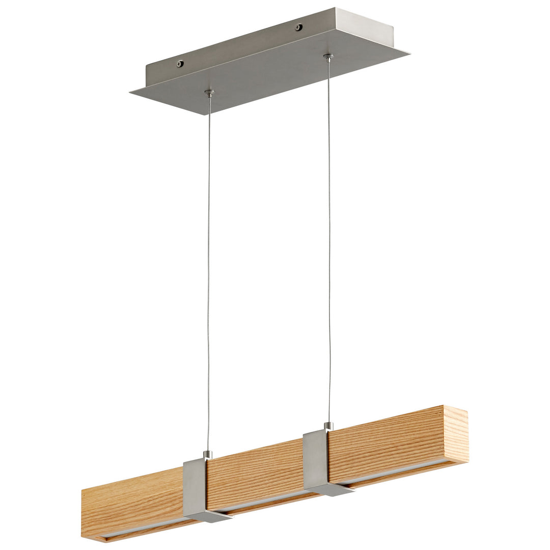 Oxygen Decca 3-24-5224 Pendant Light - Satin Nickel W/ White Oak