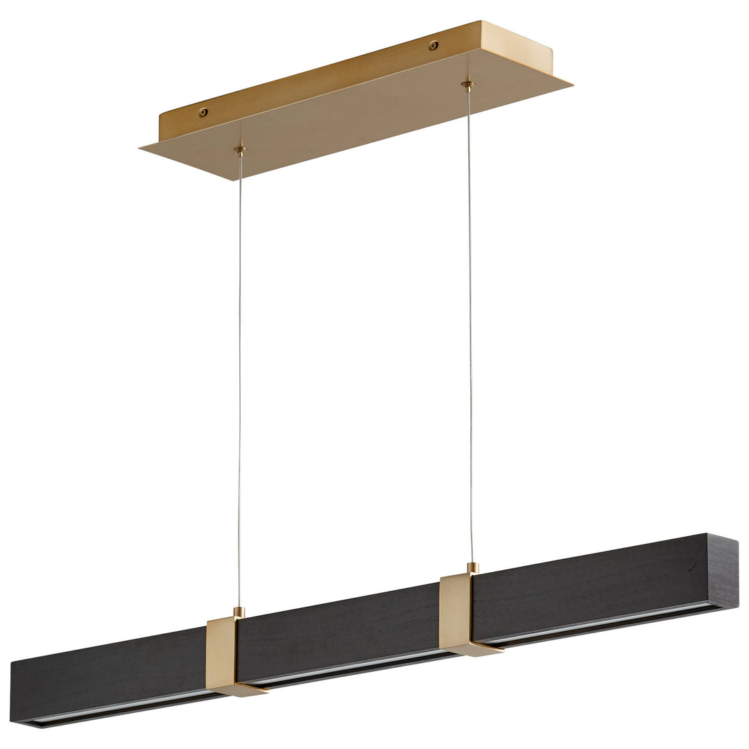 Oxygen Decca 3-36-1540 Pendant Light - Aged Brass W/ Black Oak