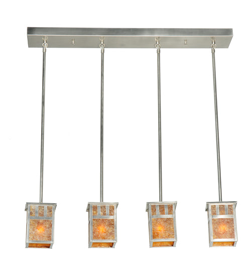 Meyda Tiffany Double Bar Mission 106381 Pendant Light - Brushed Nickel