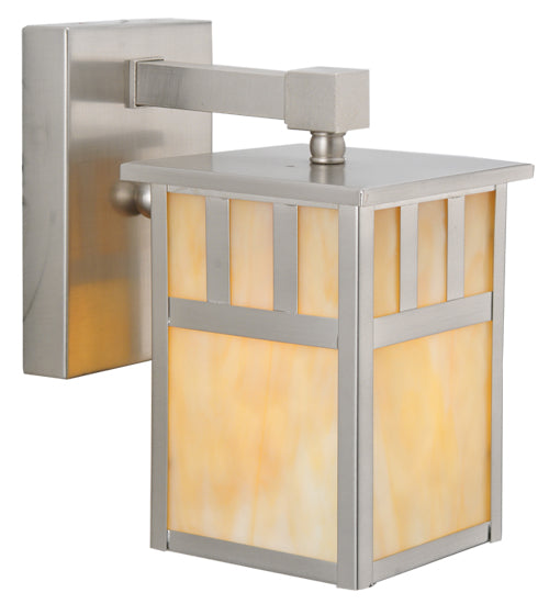 Meyda Tiffany Lighting 106438 Hyde Park One Light Wall Sconce Outdoor Pewter, Nickel, Silver