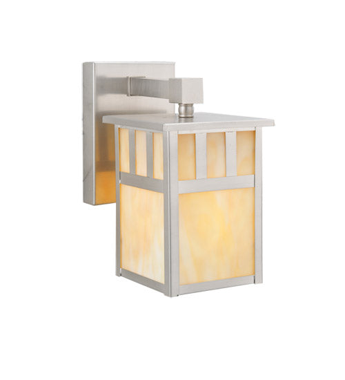 Meyda Tiffany Lighting 106438 Hyde Park One Light Wall Sconce Outdoor Pewter, Nickel, Silver