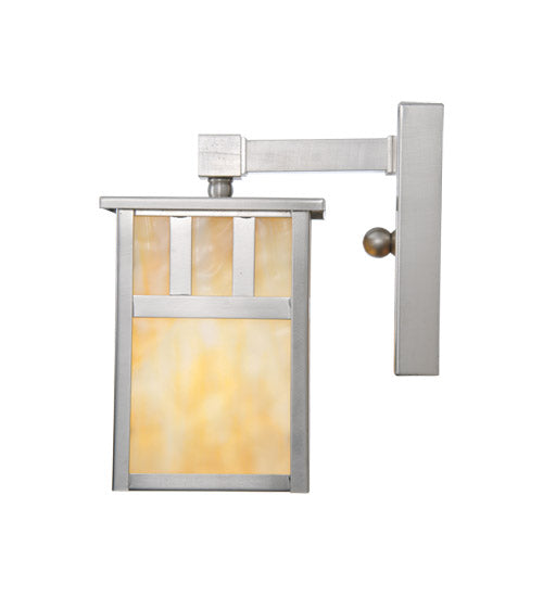 Meyda Tiffany Lighting 106438 Hyde Park One Light Wall Sconce Outdoor Pewter, Nickel, Silver
