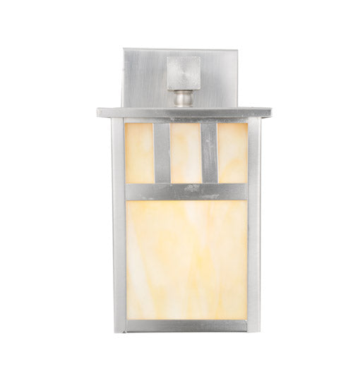 Meyda Tiffany Lighting 106438 Hyde Park One Light Wall Sconce Outdoor Pewter, Nickel, Silver