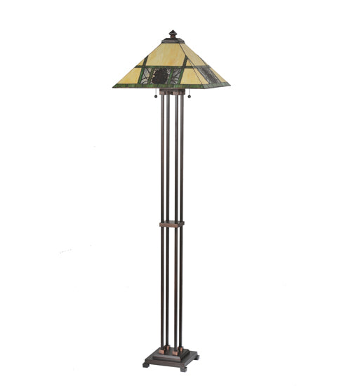 Meyda Tiffany Lighting 106488 Pinecone Ridge Two Light Floor Lamp Lamp Bronze / Dark