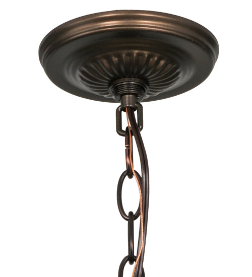 Meyda Tiffany Lighting 106604 Mahogany Bronze Four Light Inverted Pendant Hardware Utility Light Bronze / Dark