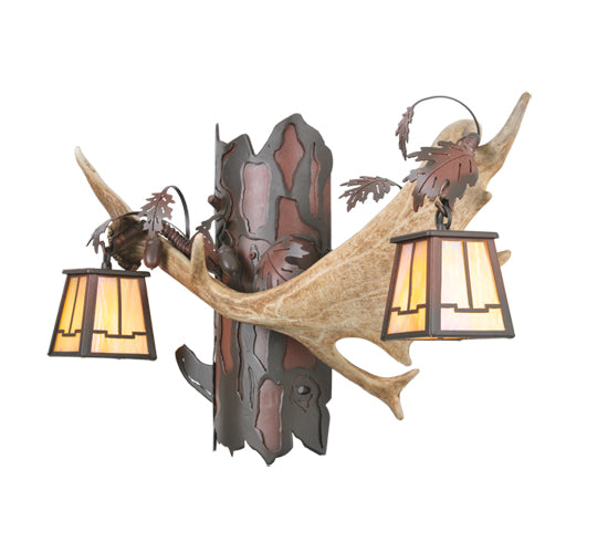 Meyda Tiffany Antlers 106612 Wall Light - Rust/Wrt Iron/Bai