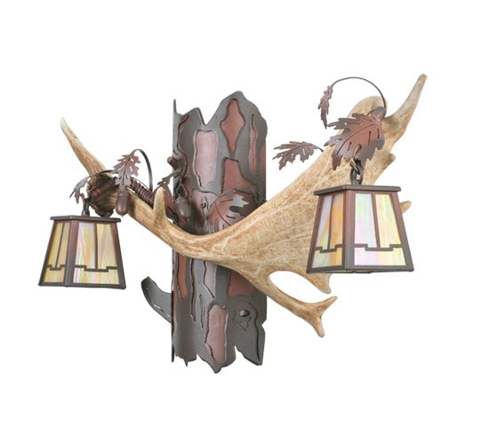 Meyda Tiffany Antlers 106612 Wall Light - Rust/Wrt Iron/Bai