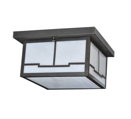 Meyda Tiffany Lighting 106621 Hyde Park Two Light Flushmount Outdoor Bronze / Dark