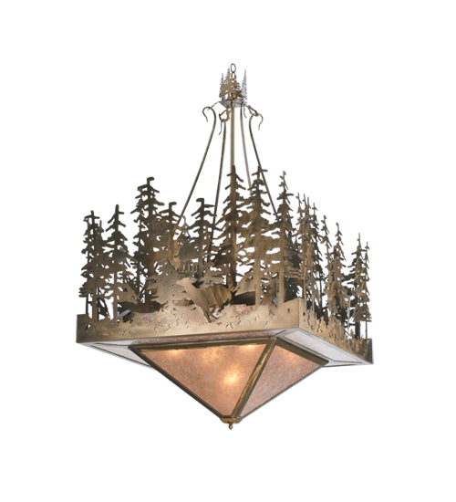 Meyda Tiffany Deer At Lake 106655 Pendant Light - Antique Copper
