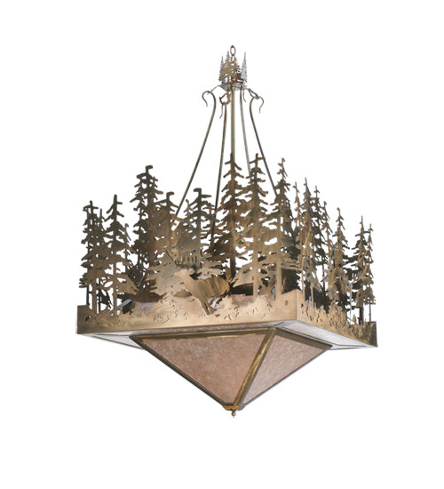 Meyda Tiffany Deer At Lake 106655 Pendant Light - Antique Copper