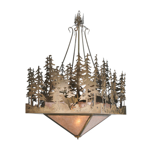 Meyda Tiffany Deer At Lake 106655 Pendant Light - Antique Copper