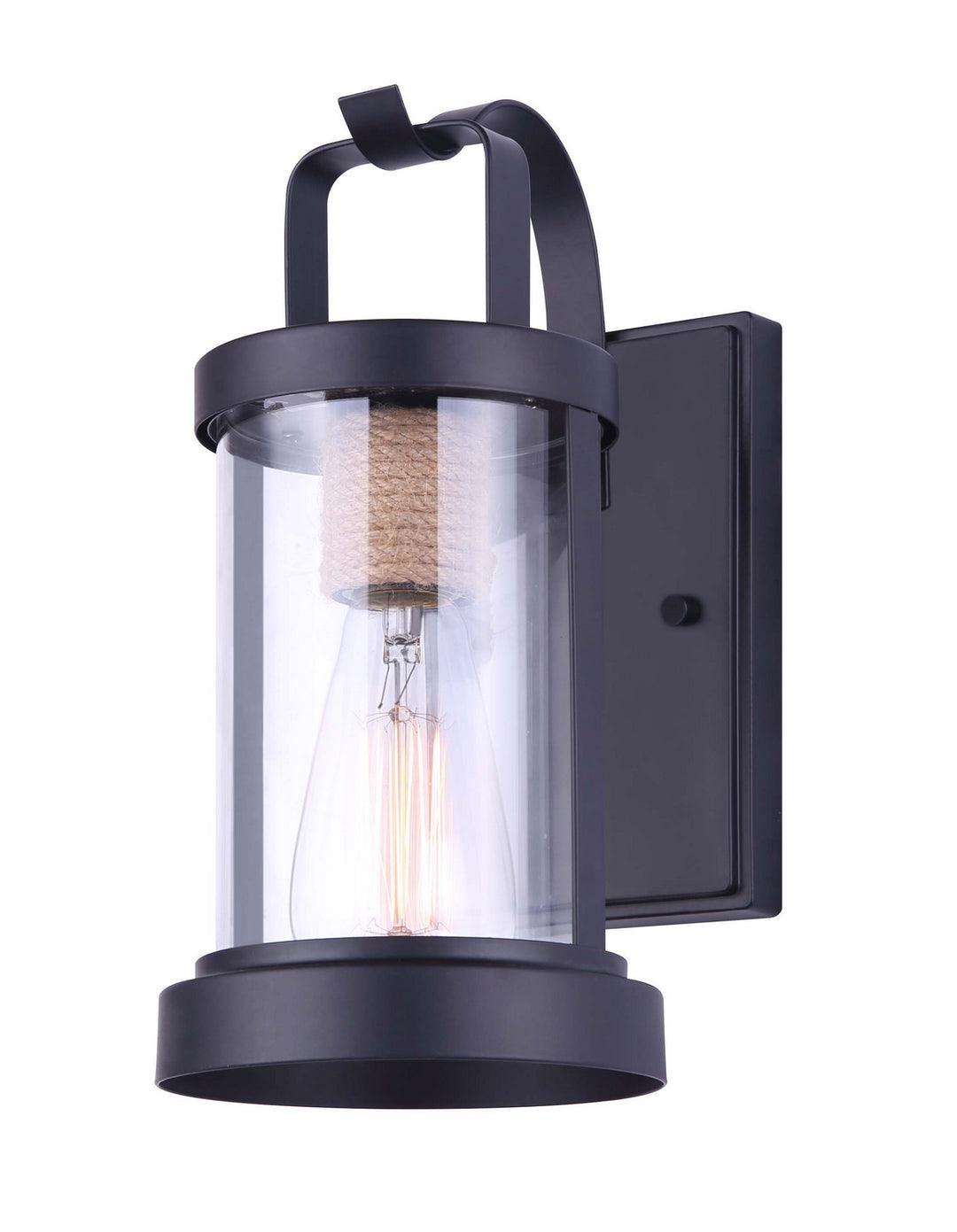Canarm Lighting IOL457BKR  Delano Outdoor Matte Black And Rope