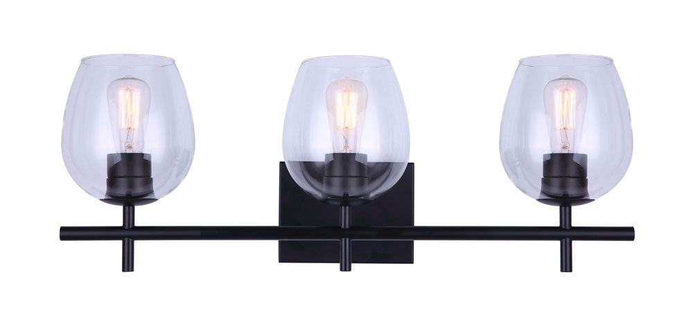 Canarm Cain IVL1019A03BK Bath Vanity Light 25 in. wide - Black